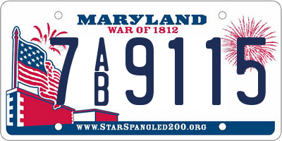 MD license plate 7AB9115