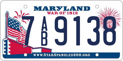 MD license plate 7AB9138