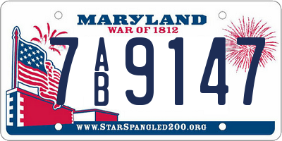 MD license plate 7AB9147
