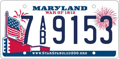 MD license plate 7AB9153