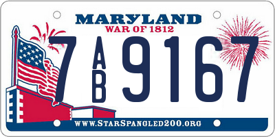MD license plate 7AB9167