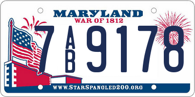 MD license plate 7AB9178