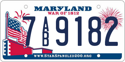 MD license plate 7AB9182