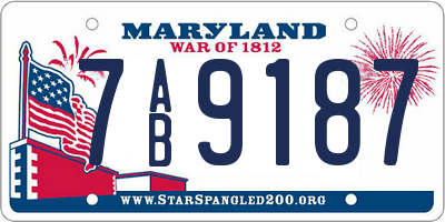 MD license plate 7AB9187