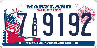 MD license plate 7AB9192