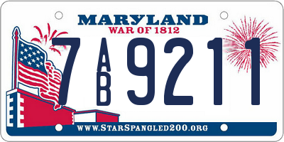MD license plate 7AB9211