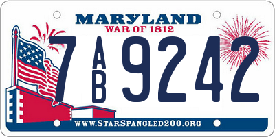 MD license plate 7AB9242