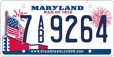 MD license plate 7AB9264