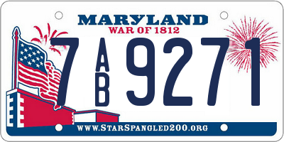 MD license plate 7AB9271