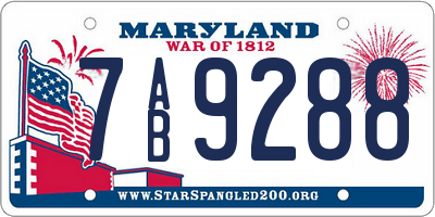 MD license plate 7AB9288