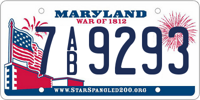 MD license plate 7AB9293