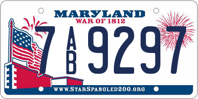 MD license plate 7AB9297