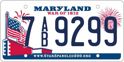 MD license plate 7AB9299