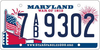 MD license plate 7AB9302