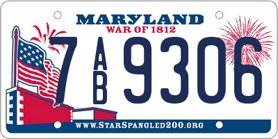 MD license plate 7AB9306