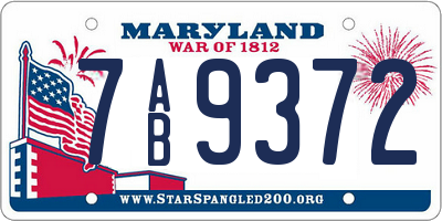 MD license plate 7AB9372