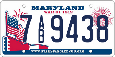 MD license plate 7AB9438