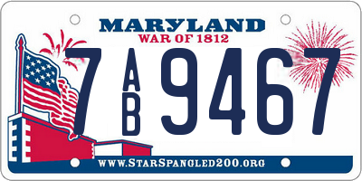 MD license plate 7AB9467