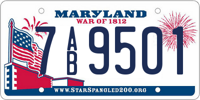 MD license plate 7AB9501