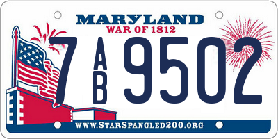 MD license plate 7AB9502