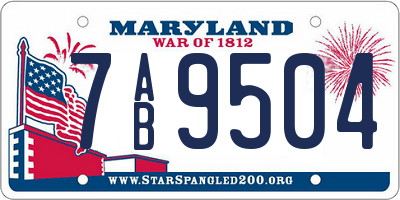 MD license plate 7AB9504