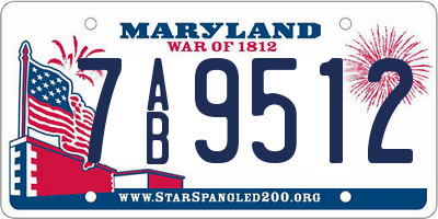 MD license plate 7AB9512