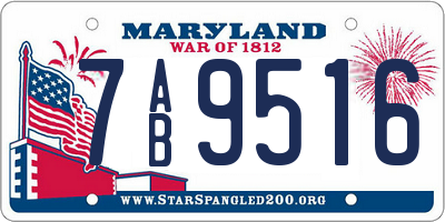MD license plate 7AB9516