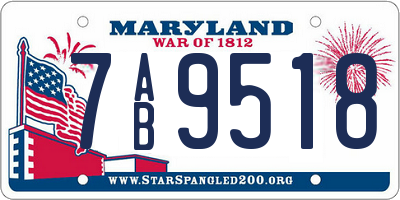 MD license plate 7AB9518