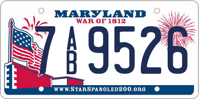 MD license plate 7AB9526