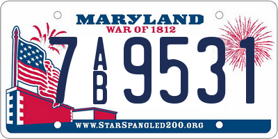 MD license plate 7AB9531
