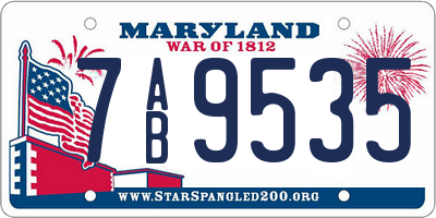 MD license plate 7AB9535