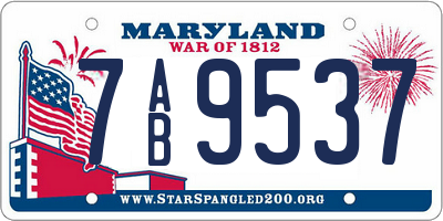 MD license plate 7AB9537