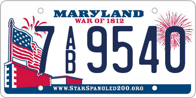MD license plate 7AB9540