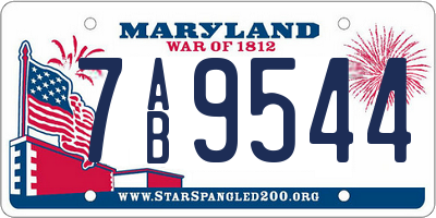 MD license plate 7AB9544