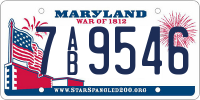 MD license plate 7AB9546
