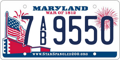 MD license plate 7AB9550