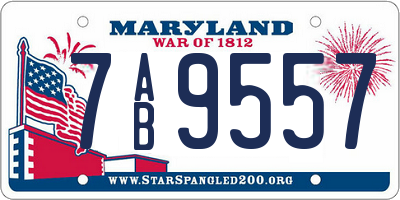 MD license plate 7AB9557