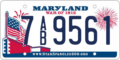 MD license plate 7AB9561