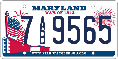 MD license plate 7AB9565