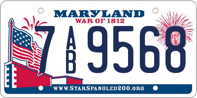 MD license plate 7AB9568