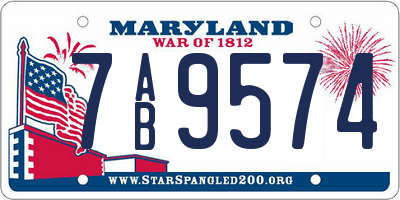 MD license plate 7AB9574