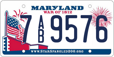 MD license plate 7AB9576