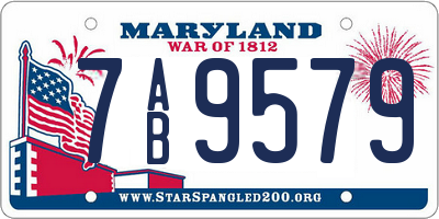 MD license plate 7AB9579