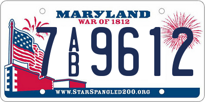 MD license plate 7AB9612