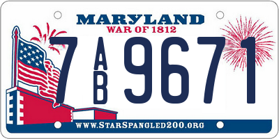 MD license plate 7AB9671
