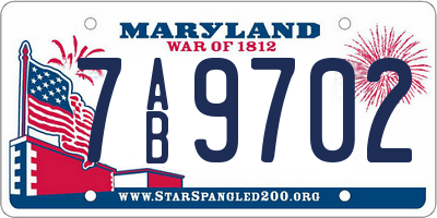 MD license plate 7AB9702