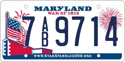 MD license plate 7AB9714