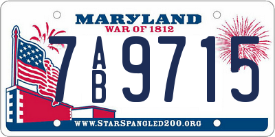 MD license plate 7AB9715