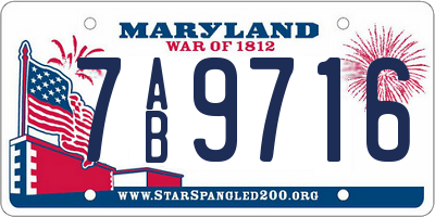 MD license plate 7AB9716