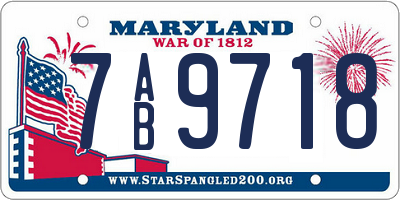 MD license plate 7AB9718